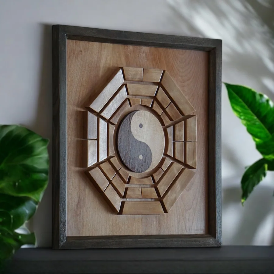 Tableau Yin Yang en bois